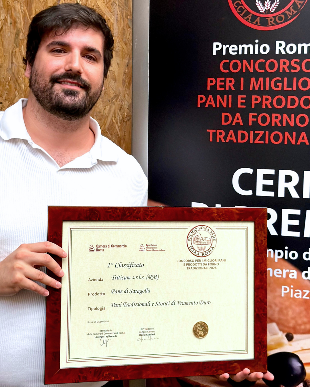 matteo valentini triticum panificio roma premio roma pane camera di commercio
